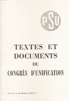 Couverture Textes du Congrès d'unification, Nelle Ed, Avril 2010