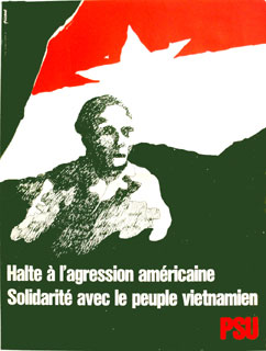 Affiche PSU Solidarité Vietnam, 1968