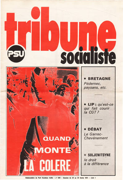Couverture Tribune Socialiste N°608 semaine du 20 au 26 Février 1974