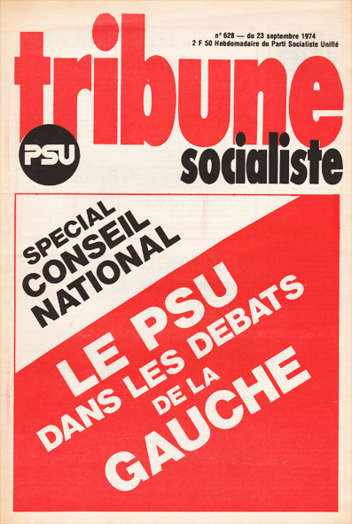 Couverture Tribune Socialiste N°628, 23 septembre 1974