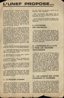 Tract UNEF Propose, 17 Mai 1968