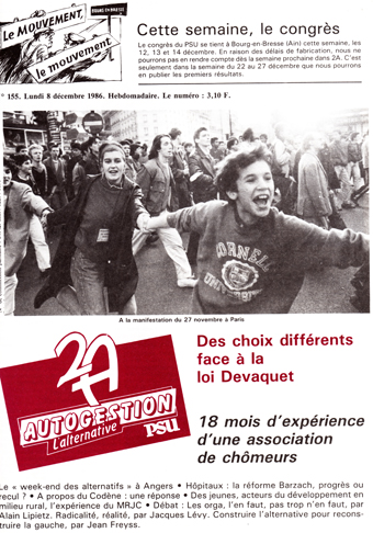 Couverture 2A N° 155, 8 Décembre 1986